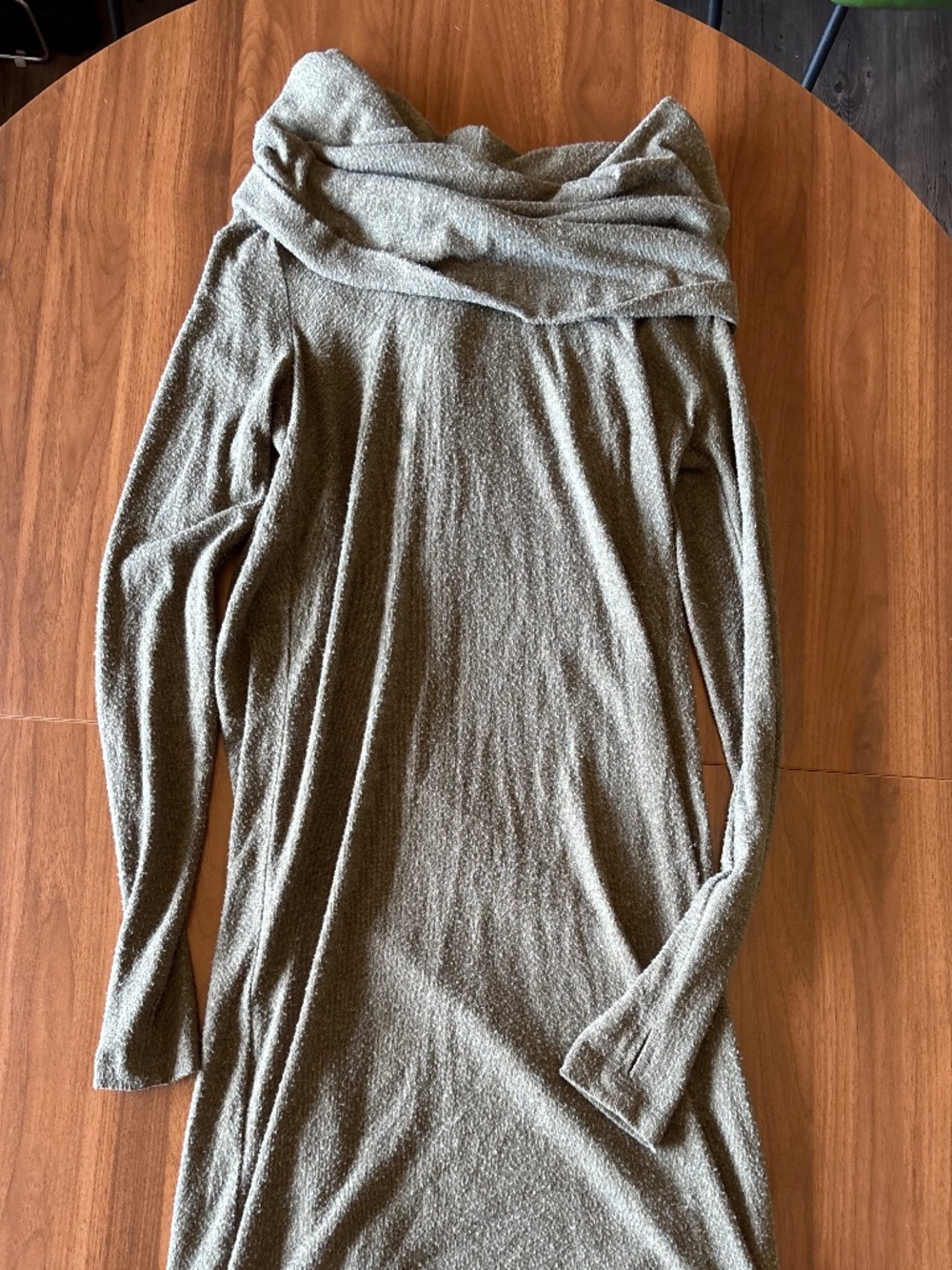 Michael Stars olive green cowl neck sweater dress, size XS